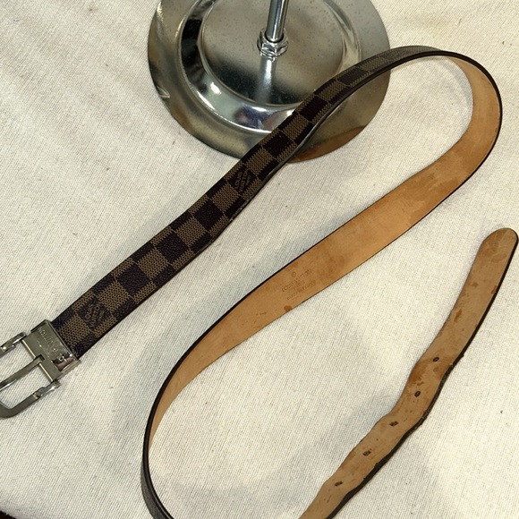 AUTHENTIC LOUIS VUITTON DAMIER CEINTURE CARRE BELT M6803 LV9362I - Picture 4 of 5